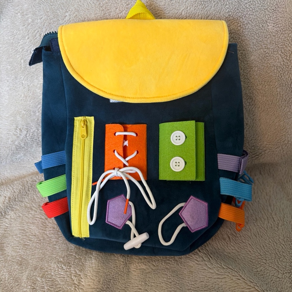 Kids Interactive Learning Backpack - Navy and Yellow